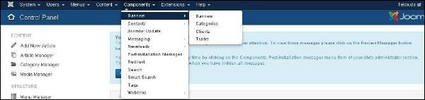 joomla Component Menu