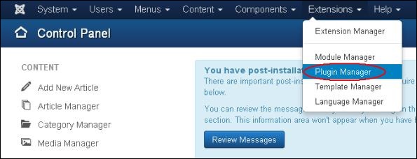 Joomla Plugin Manager