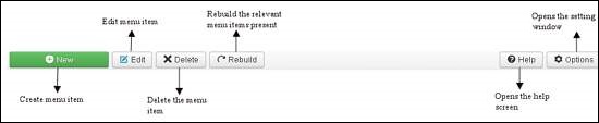 joomla Menu Manager Toolbar