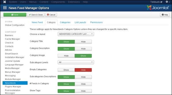 Joomla Adding News Feed
