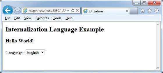 JSF Internationalization Result