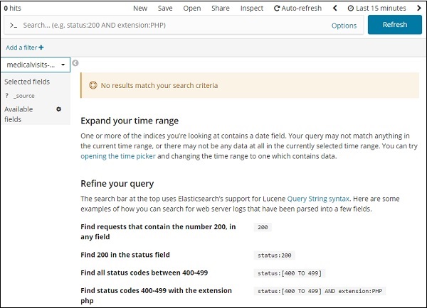 Discover tab select index