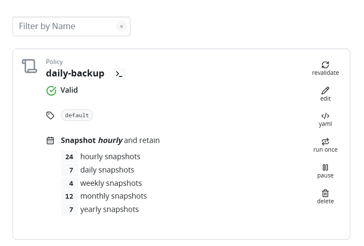 Creating a Backup Policy