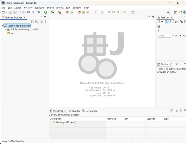 Lucene First Application Directories