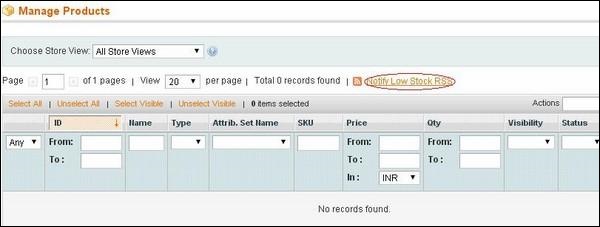 Magento Setup Inventory