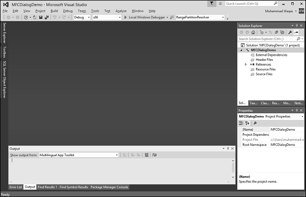 MFCDialogDemo Options