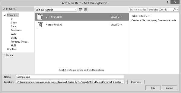 MFCDialogDemo Add Item