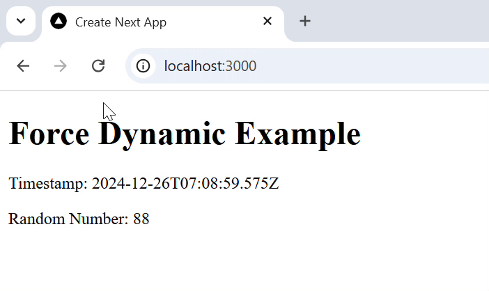 Next.js Force Dynamic