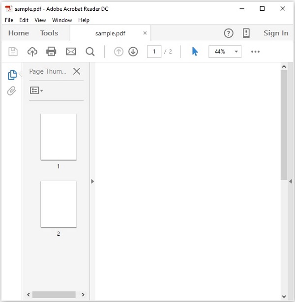 Additional page in Document