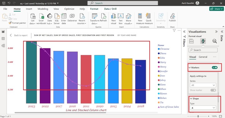 Customize Line and Stacked Column Chart 16