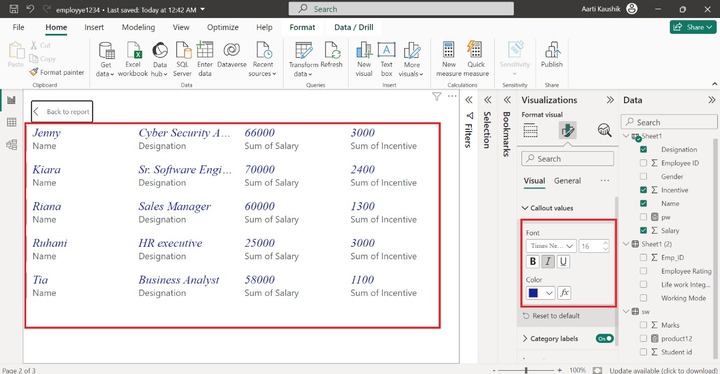 Customize Multi-row Card