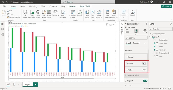 Customize Waterfall Chart in Power BI 3