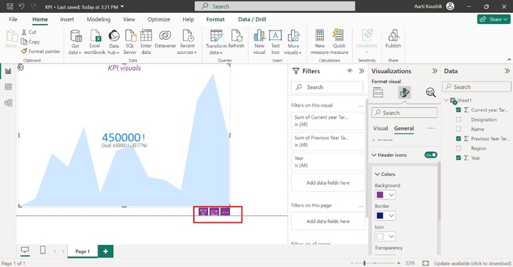 Format a KPI Visual 12