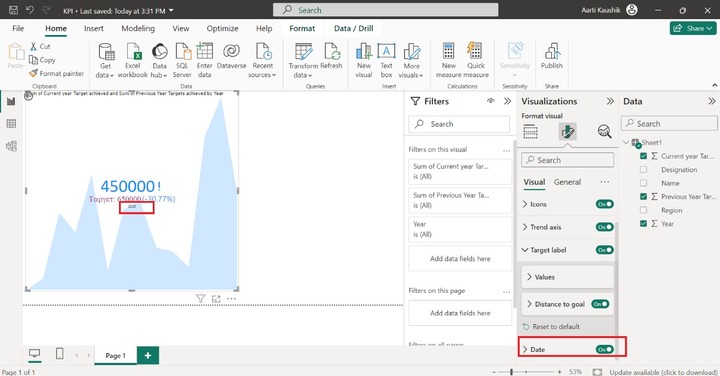 Format a KPI Visual 6