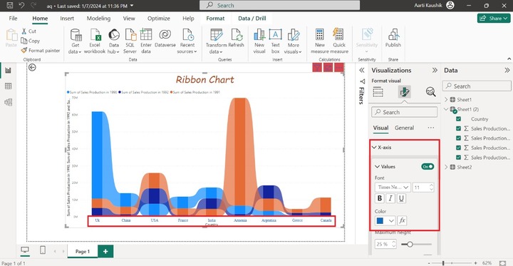 Format a Ribbon Chart 11