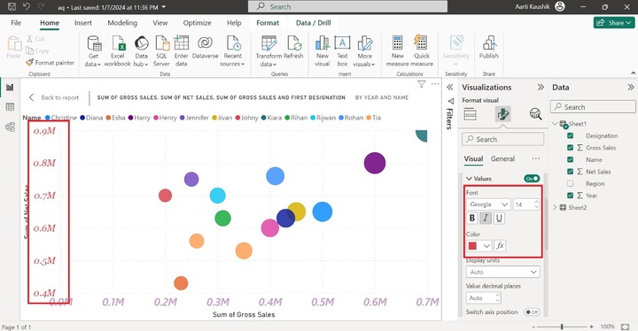 Format Scatter Chart