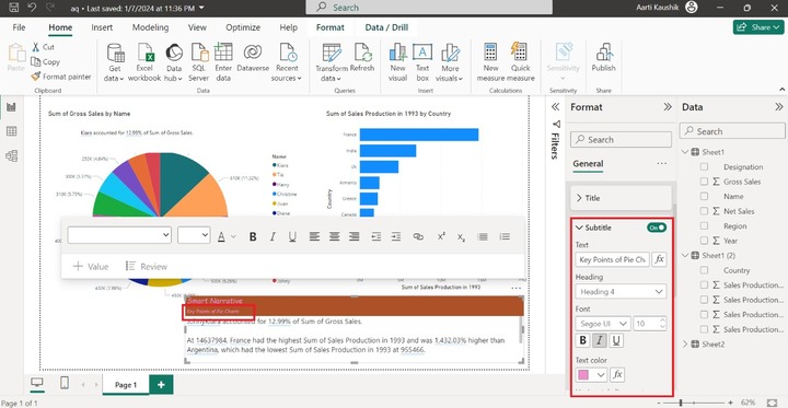Format the Smart Narrative Visual 4