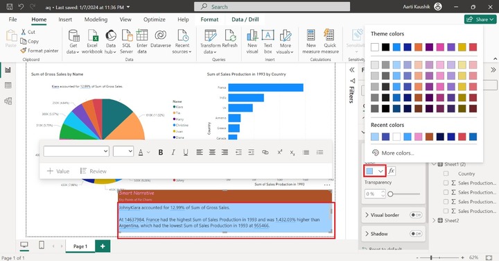 Format the Smart Narrative Visual 6