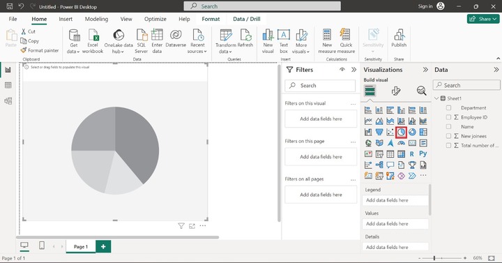 Generate a Pie Chart in Power BI 1