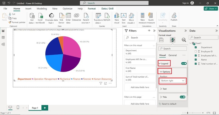 Generate a Pie Chart in Power BI 6