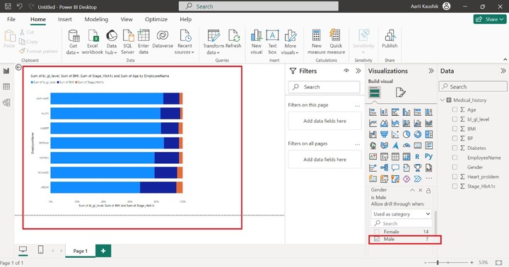Generate the 100% Stacked Bar Chart 6