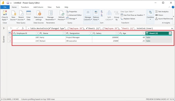 Implementation of Inner Join in Power BI 11