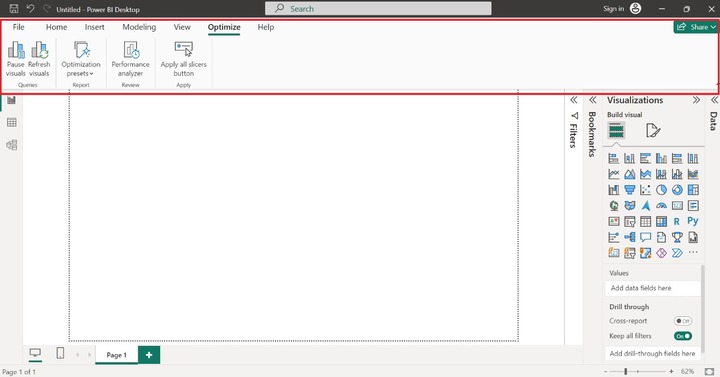 Optimize Tab Power BI Desktop Window
