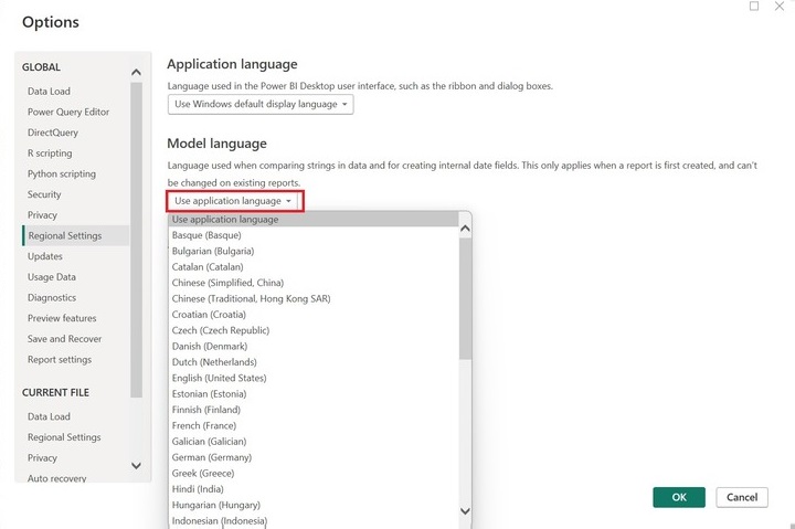 Regional Settings Power BI Desktop 1