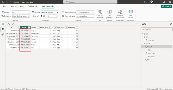 Table Configuration and Column Properties 5