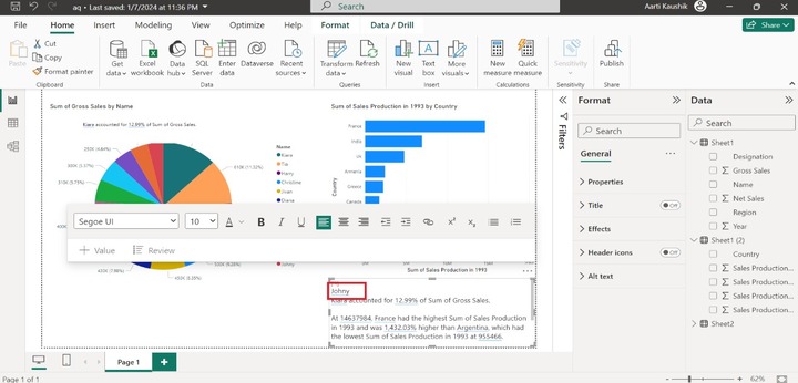 Utilizing the Smart Narrative Visual