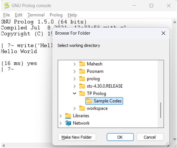 Select Working Directory