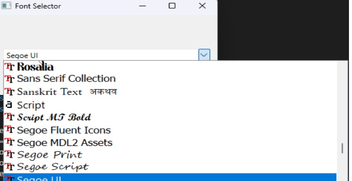 pyqt qfontcombobox example 1
