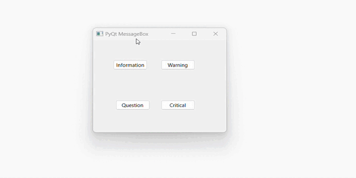 QMessageBox Output example one