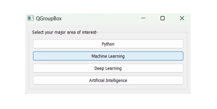 QGroupBox example one