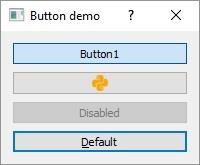 QPushButton Widget Output
