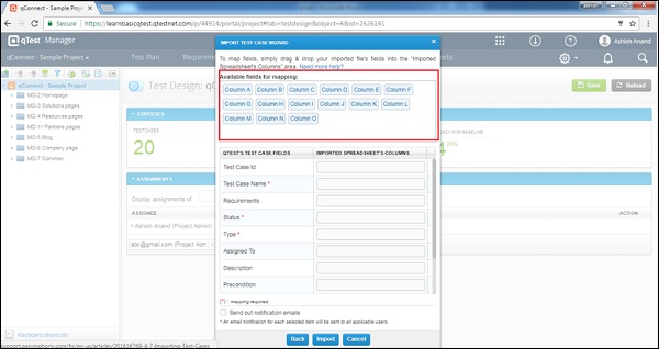 Column Field Mapping
