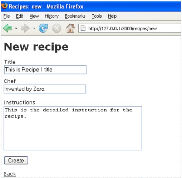 Create Recipe