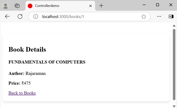 Creating View File for show Method