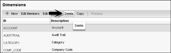 Delete Dimension