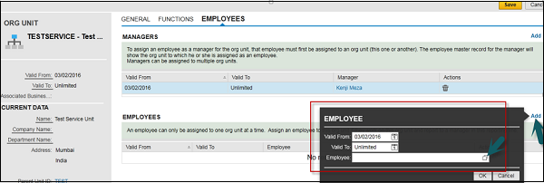 Managers Name Validity Period