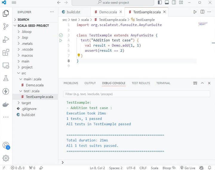 DEBUG CONSOLE Output