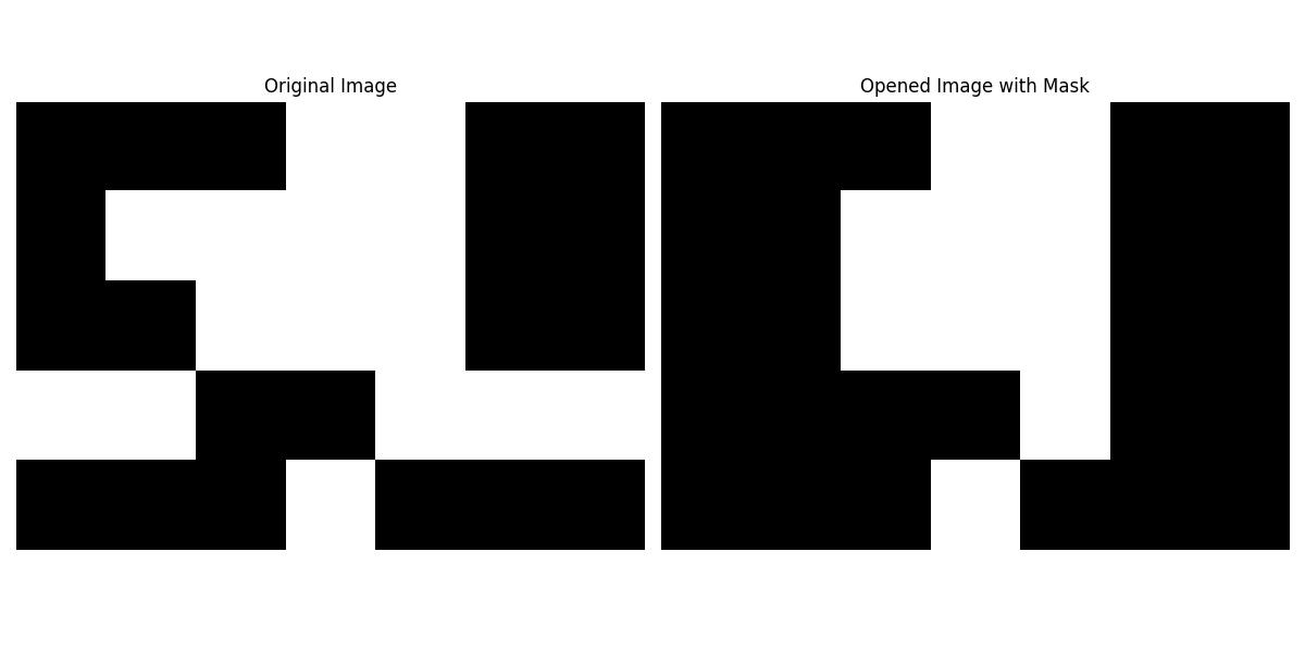 Binary opening with Mask Example