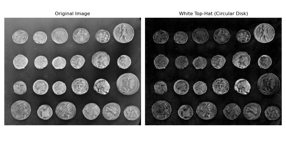 White Tophat Circular Disk Example