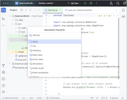 Selenium Kotlin Tutorial 5
