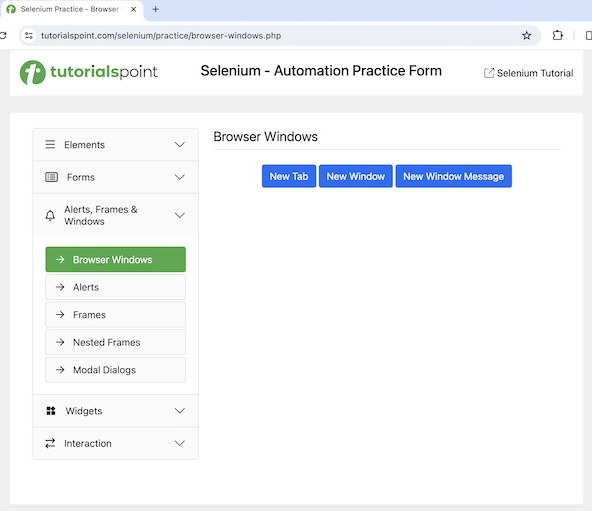 Selenium Windows Tabs 5