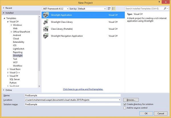 Silverlight New Application