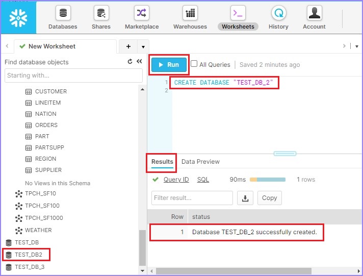 Create Database TEST_DB_2