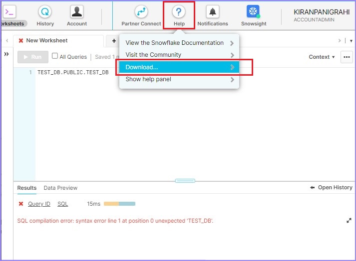 Go to Help and click Download