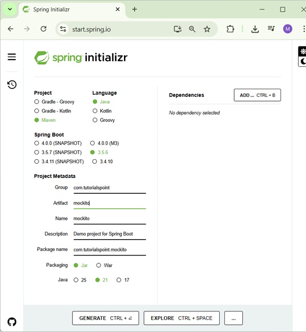 Creating Mockito Project