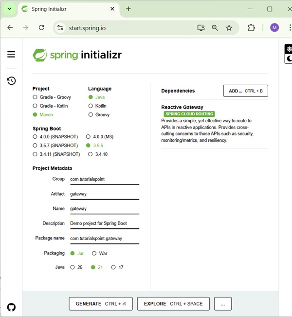 Creating Gateway Server Application